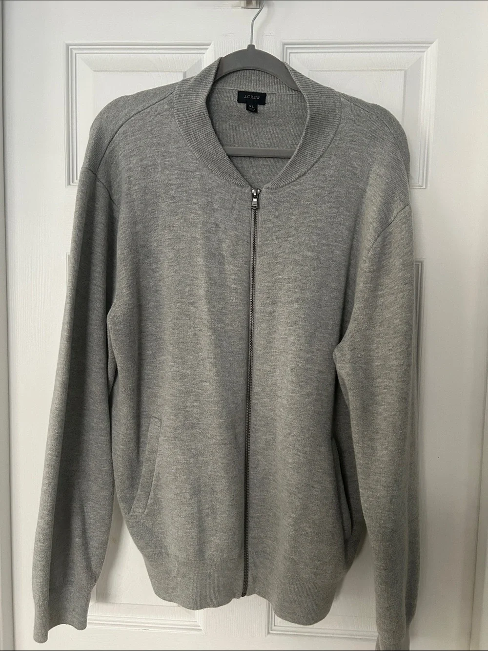 J. Crew Bomber Jacket Merino Wool Blend Men's XL Gray